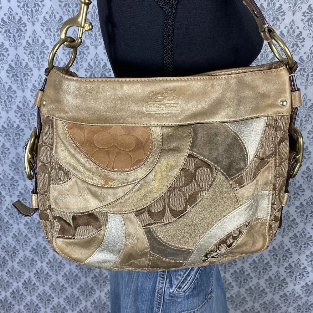 Coach Size Medium (M) Coach Patchwork Metallic Go… - image 2